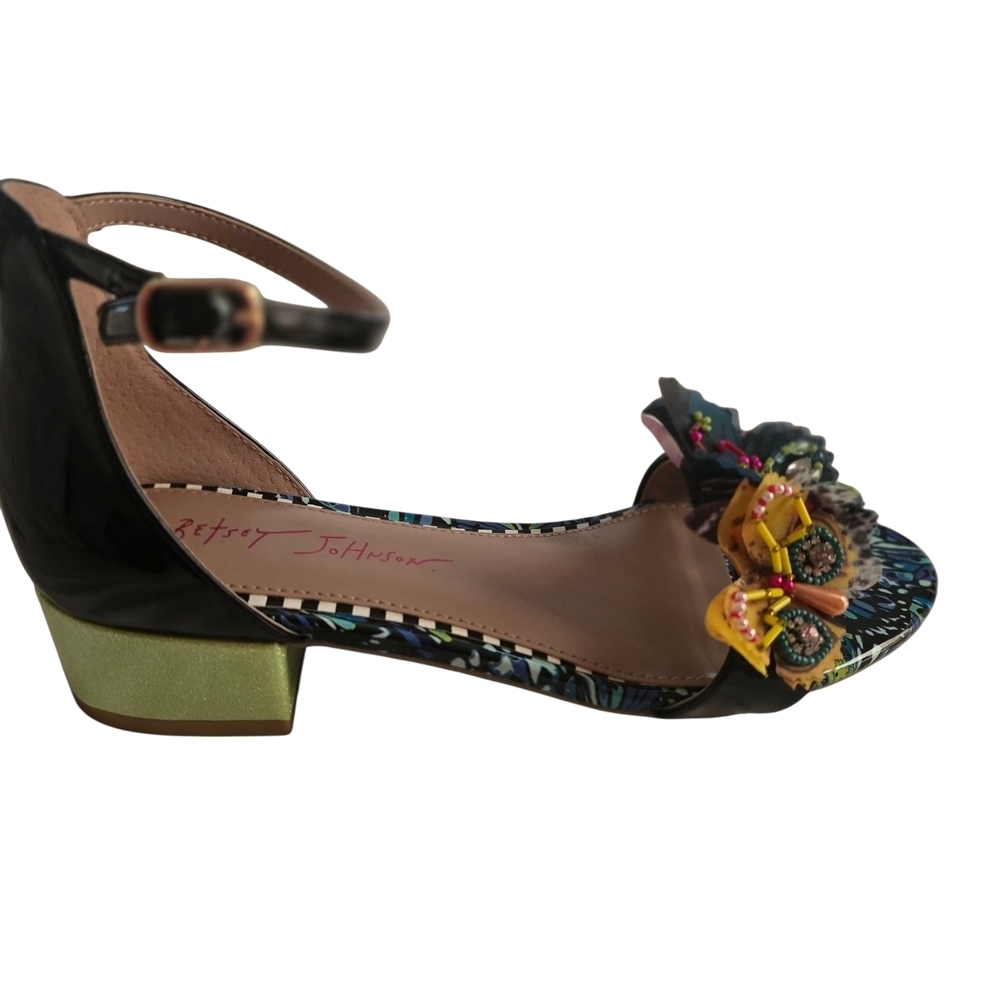NEW Betsey Johnson Pippy Black and Multicolor Butterflies Low Heels - Picture 2 of 7